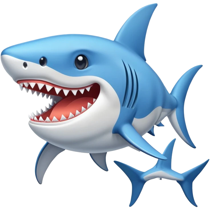 Un tiburón con tenis azules  emoji