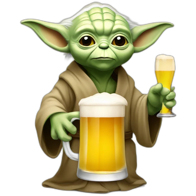 yoda qui bois un biere emoji
