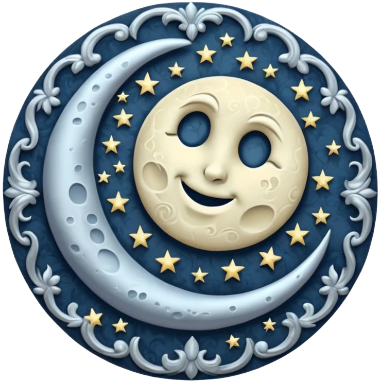 Damask moon emoji