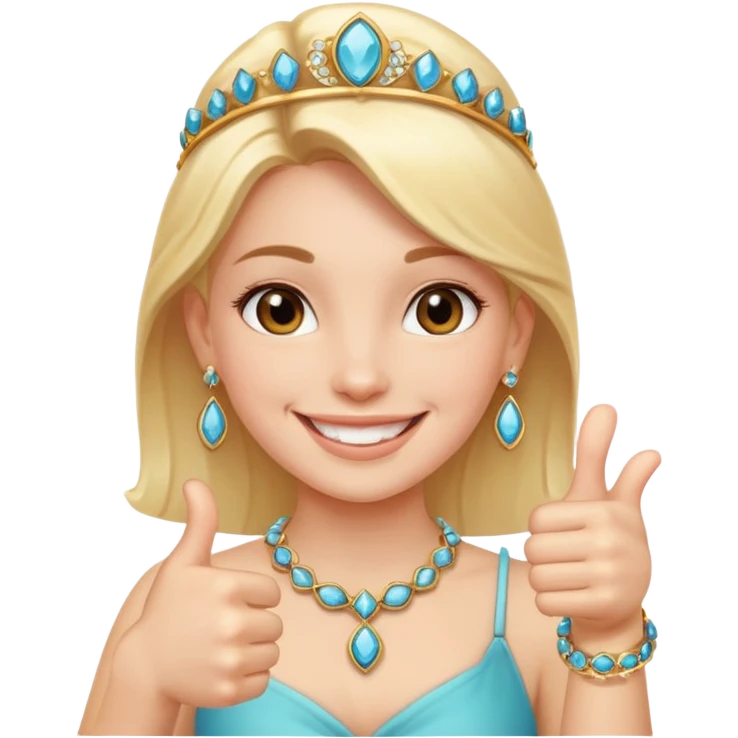 girl with captivating jewelry thumbs up  emoji