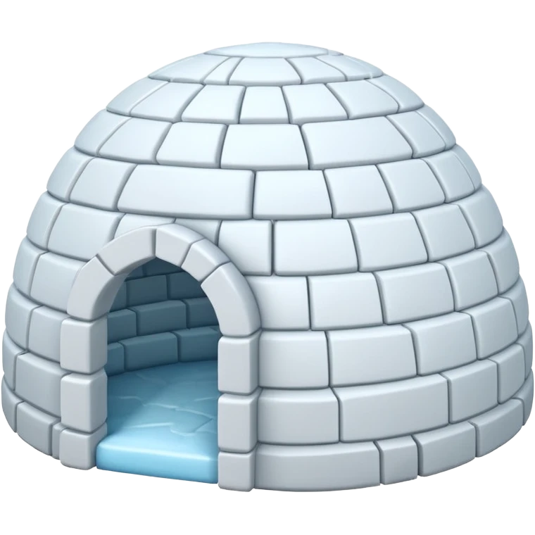 simple igloo entirely in white with minor details, even less details emoji