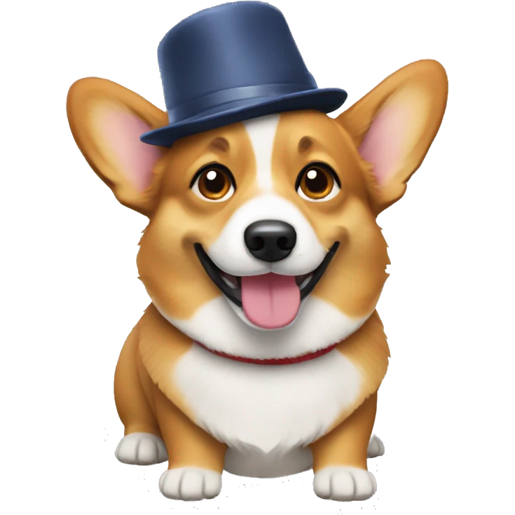 Corgi with a hat emoji