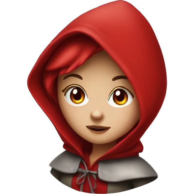Little Red Riding Hood with red eye emoji