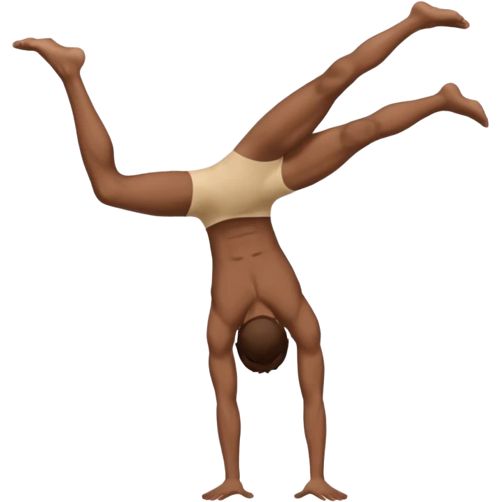 Fully body naked nude male brown hair cartwheel emoji