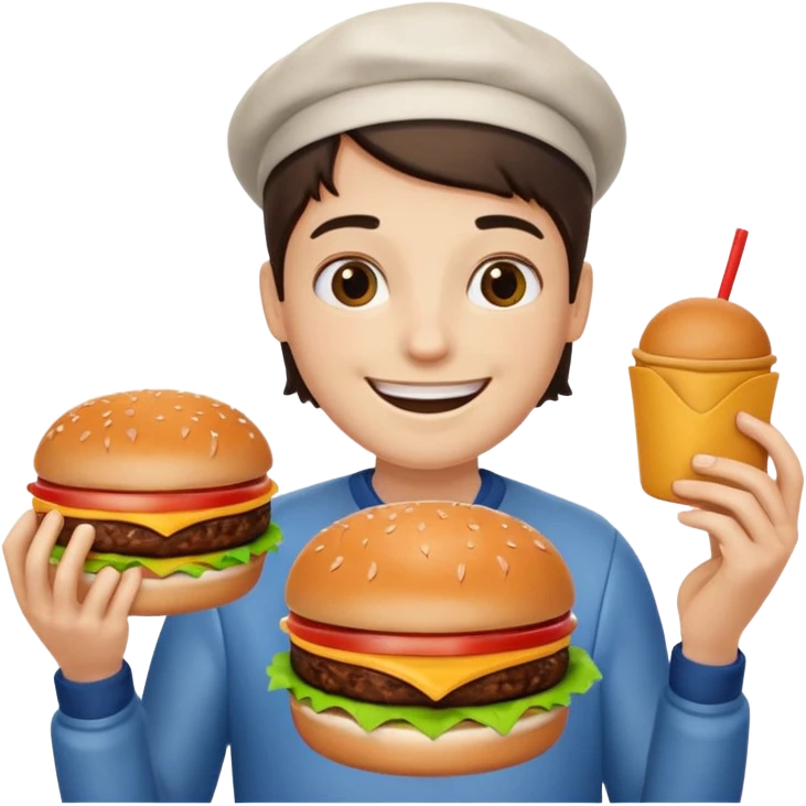 🥺 holding burger emoji
