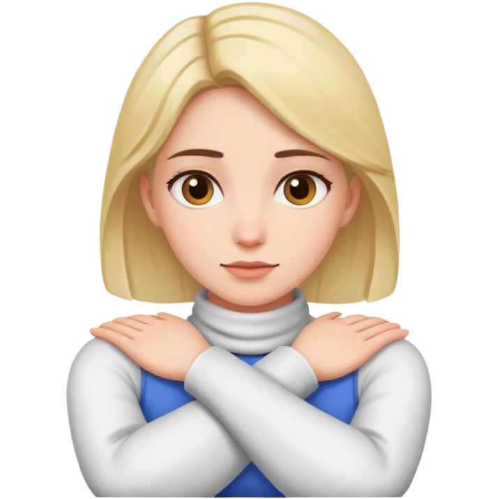 woman cross arms over neck emoji