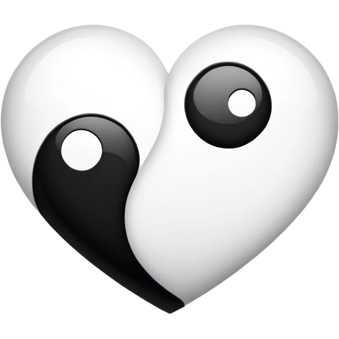 Yin and yang heart emoji