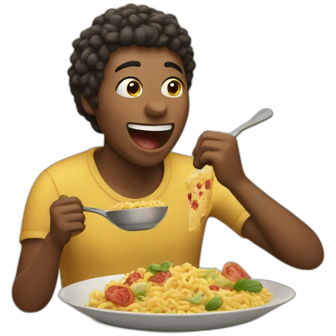 person eating food happy emoji