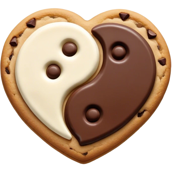 Yin yang cookie heart emoji