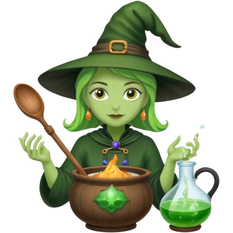 green witch cooking potion emoji