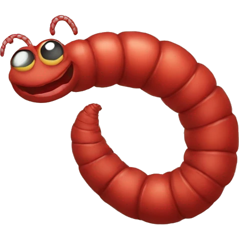 red worm emoji
