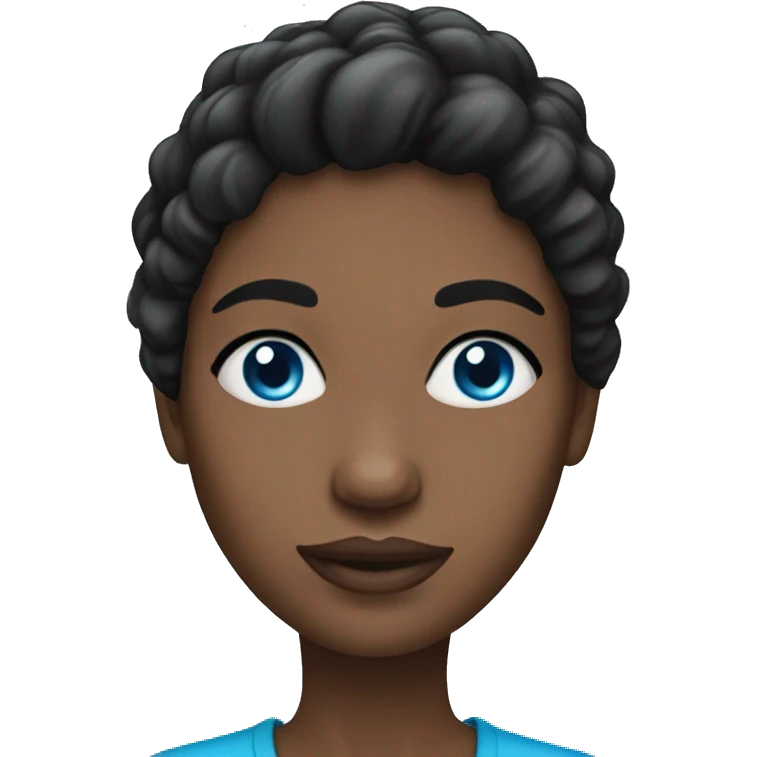 black hair woman with blue eyes emoji