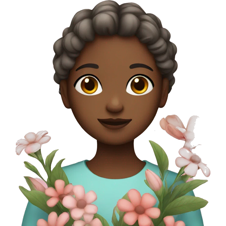Girl with flowers emoji