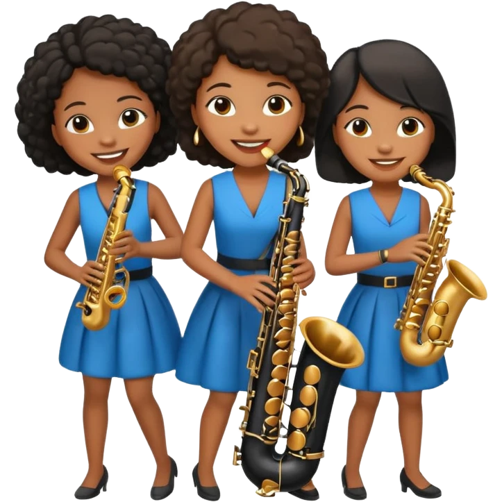 Chicas negras tocando el saxofon emoji