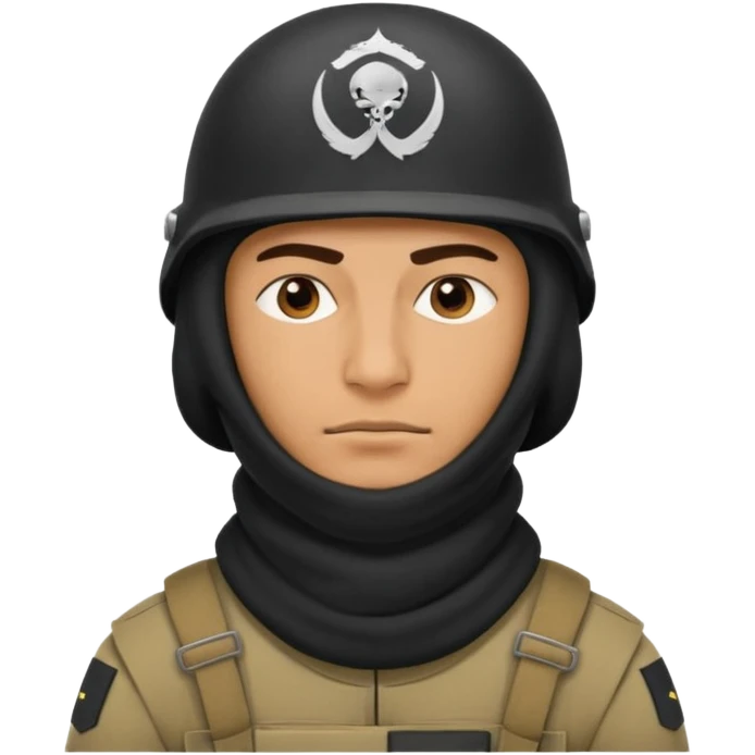 
Iraqi man soldier in helmet and balaclava emoji