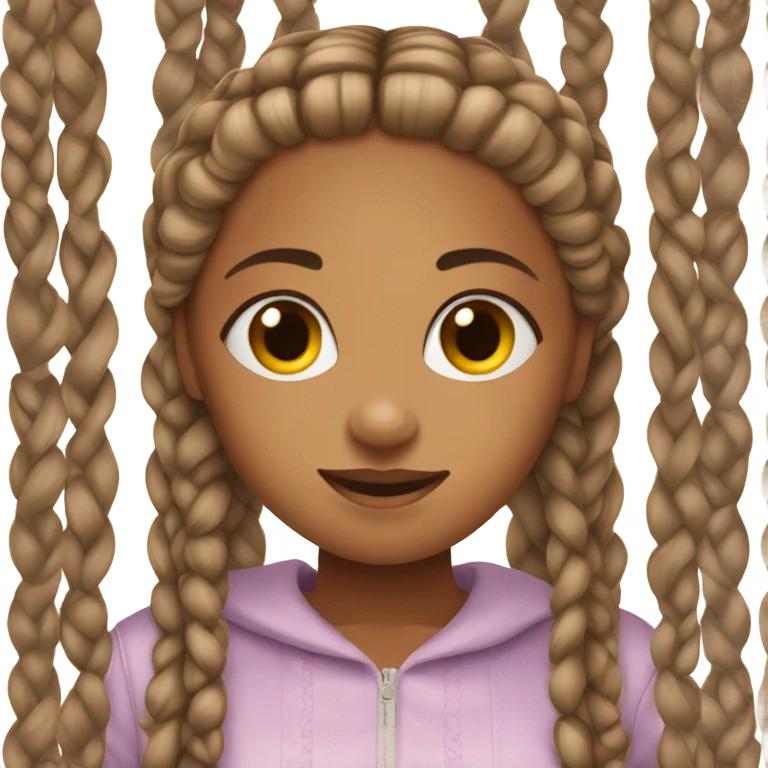 Girl with tight box braids emoji
