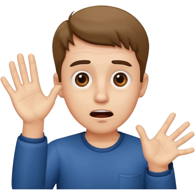 wow man shocked facial expression with hand emoji