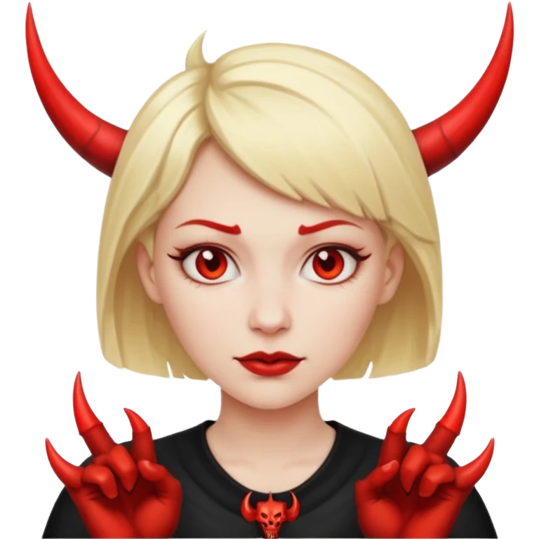 blonde short hair devil emoji