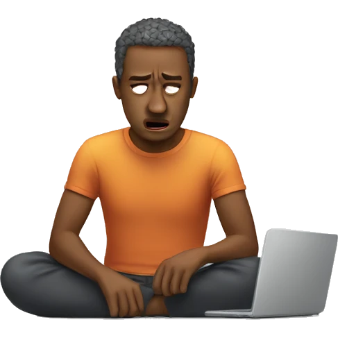 Stressed at laptop emoji