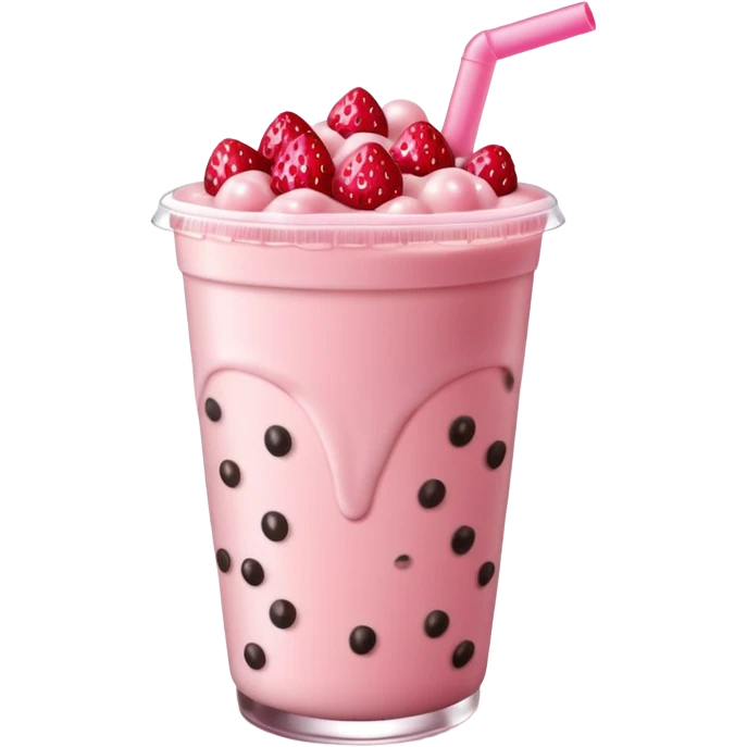 strawberry boba milk tea emoji