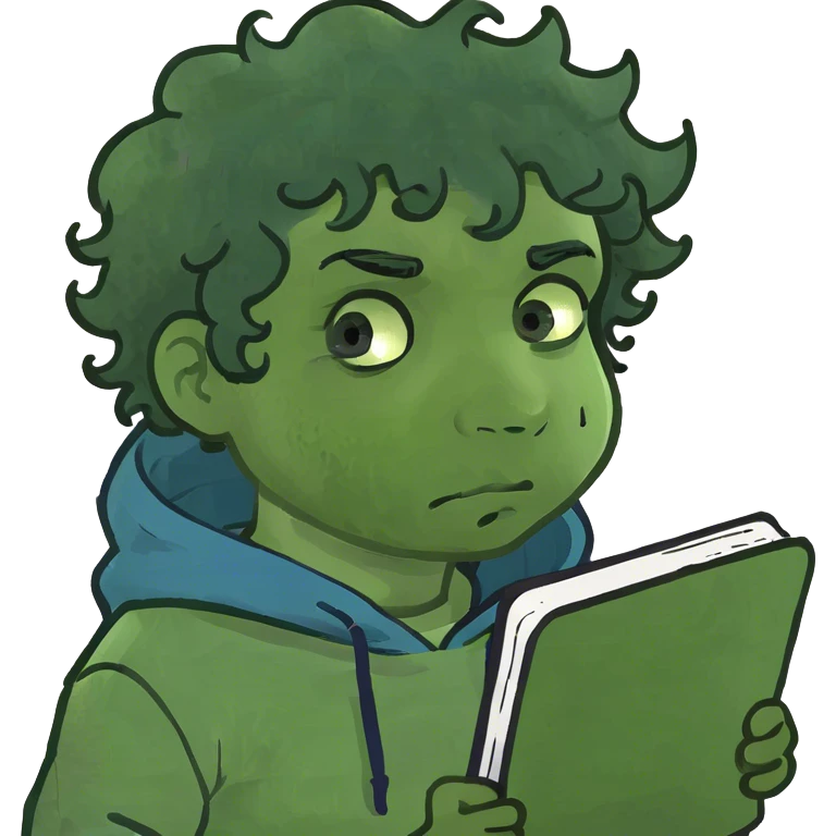 Sad boy with dark curly hair thinking about someone  emoji