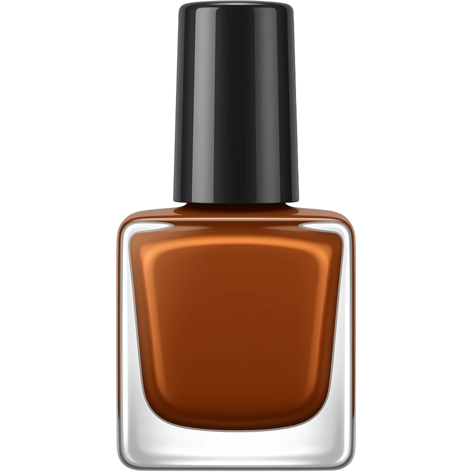 vibrant brown color nail polish bottle emoji