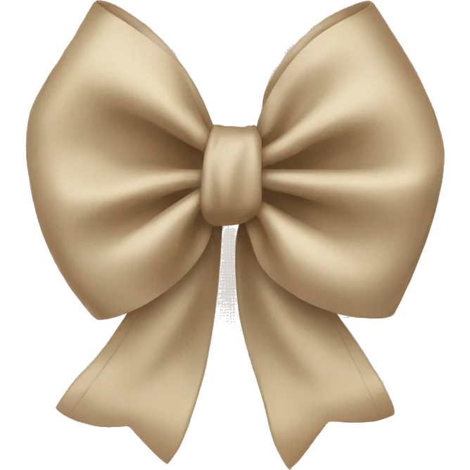 beige plaid bow emoji