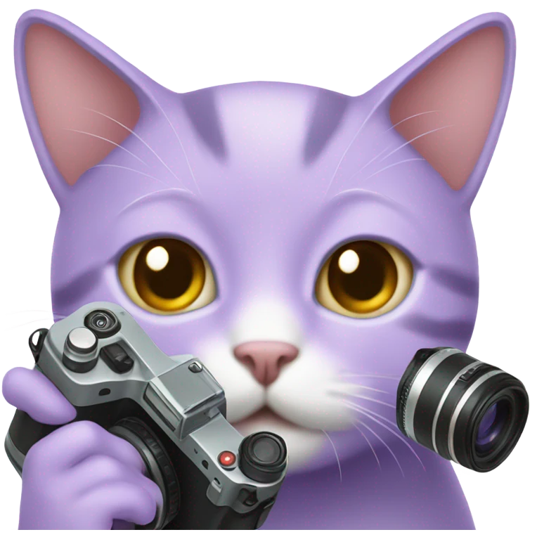 lavender cat emoji taking pictures emoji
