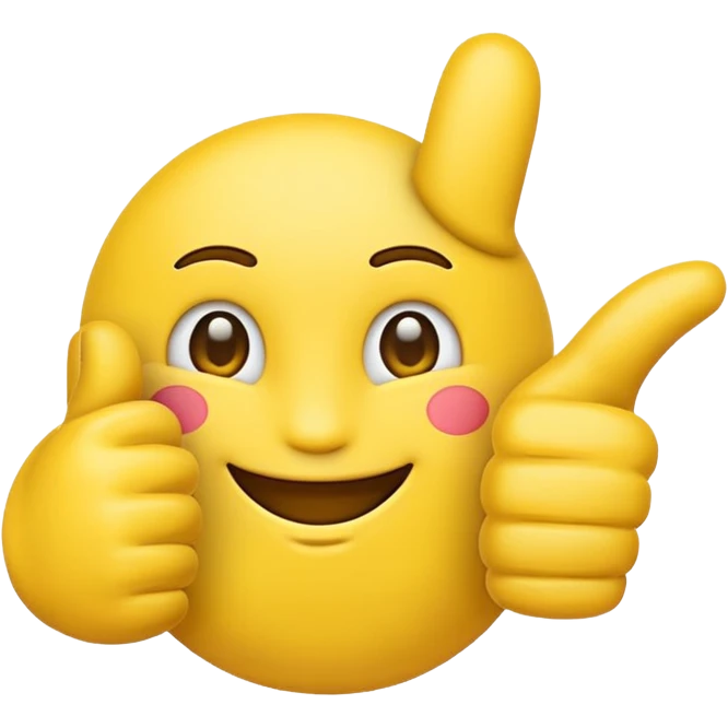 the emoji thumbs up's outline traced with an emoji thumbs up emoji