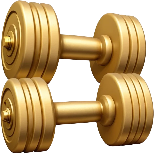 beige and gold dumbbells emoji