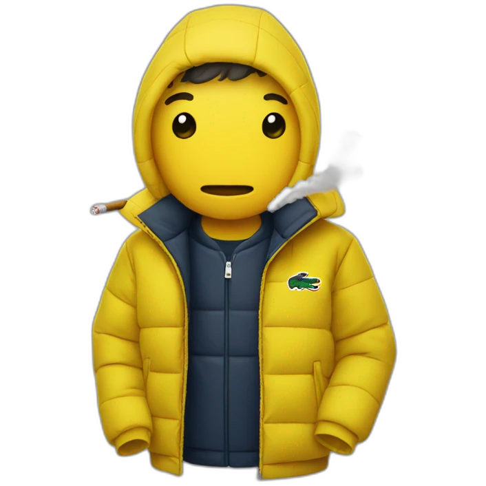 smoker with lacoste yellow puffer emoji