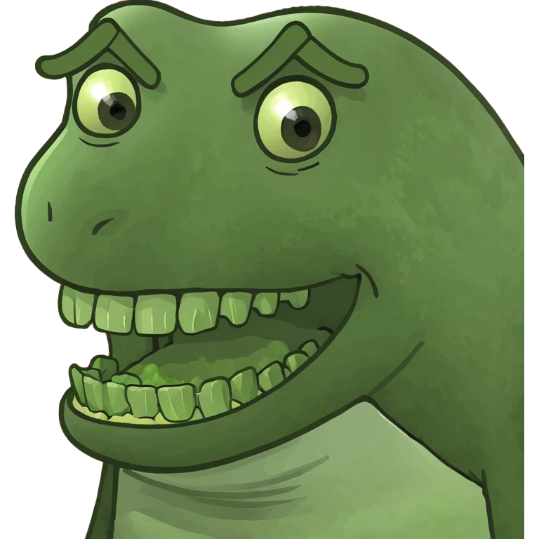 Normal smiley face showing broccoli in teeth emoji