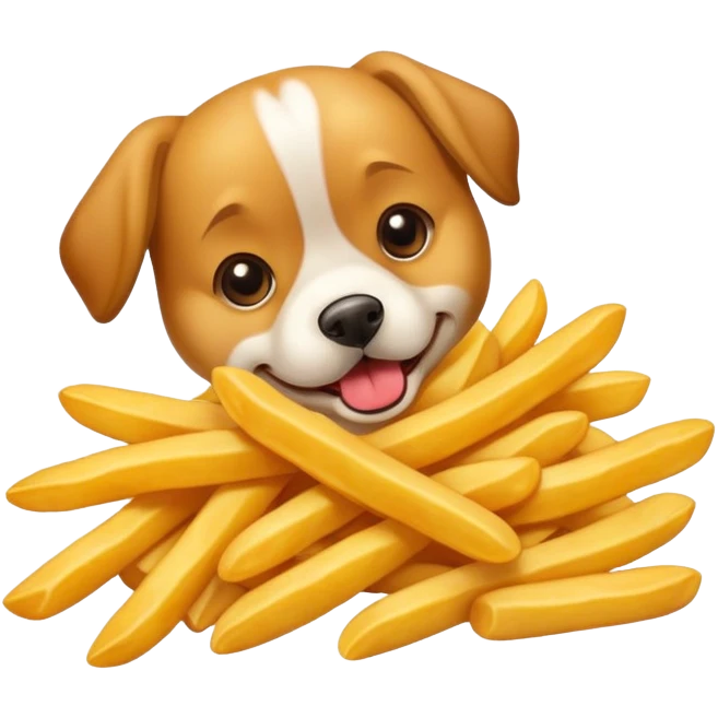 Dog Eating a French Fry emoji