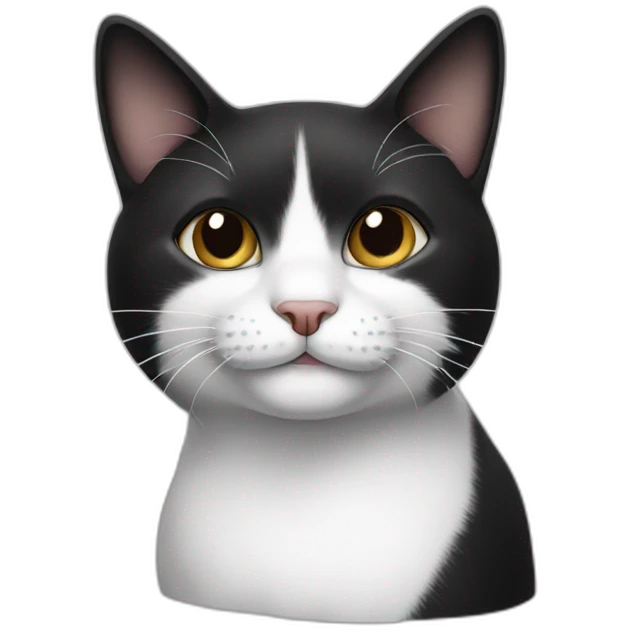 Black and white cat emoji