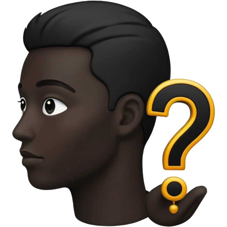 silhouette of a man with a question mark emoji