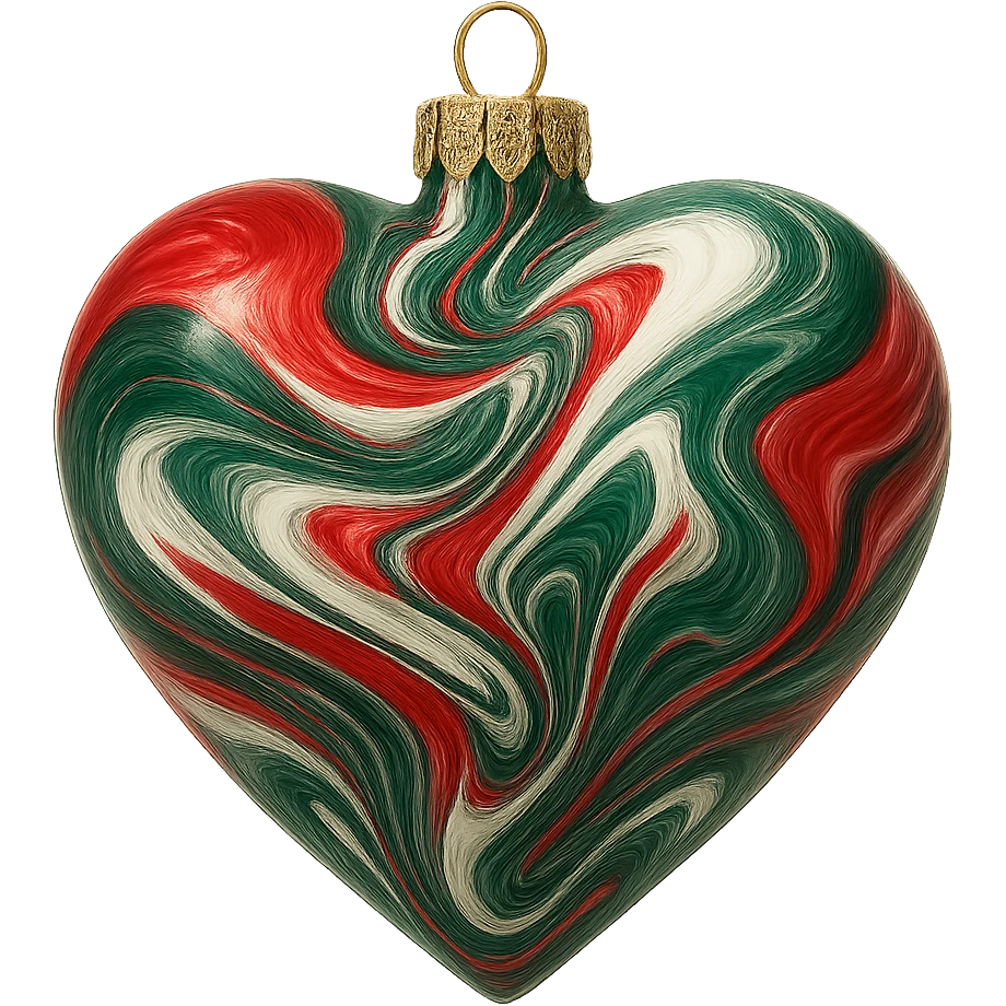 christmas heart with a swirling marble effect   , remove background emoji
