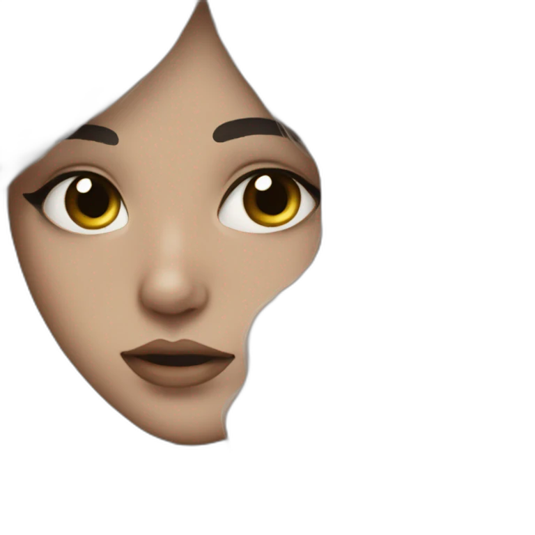 White haired girl, black eyes and freckles emoji