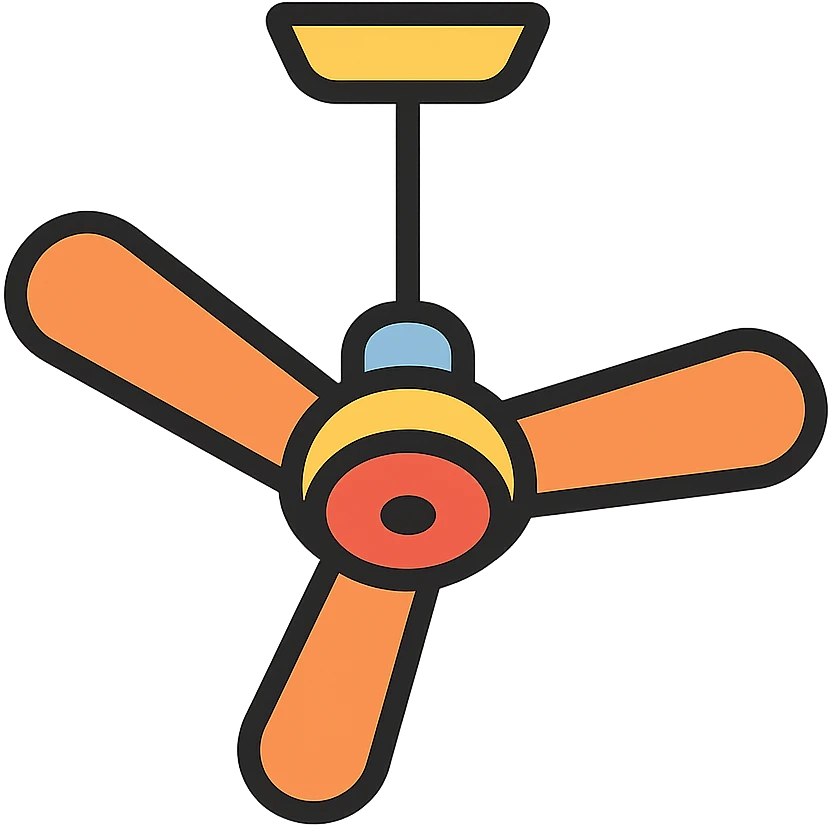 ceiling fan icon with color outline emoji