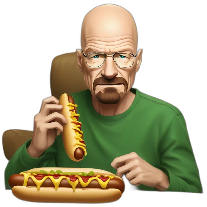 breaking bad walter white eating hot dog emoji