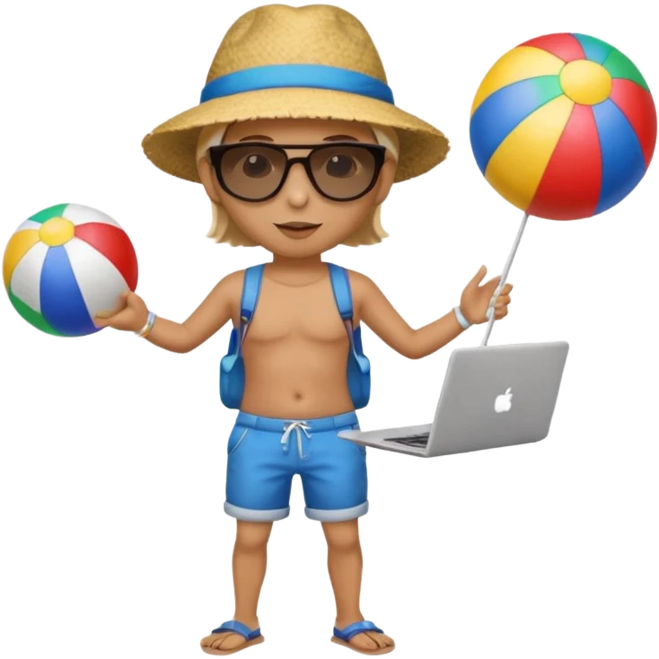Woker+ Beach ball + laptop emoji