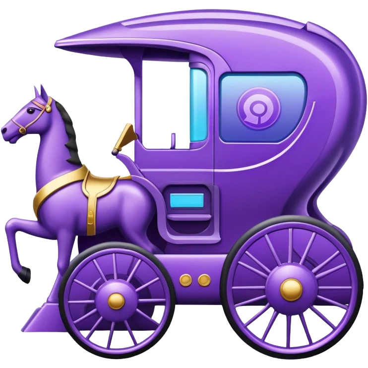 Semi futuristic chariot that’s purple and related to banking emoji