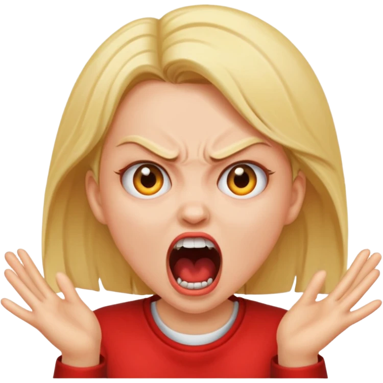 Mad girl yelling  emoji