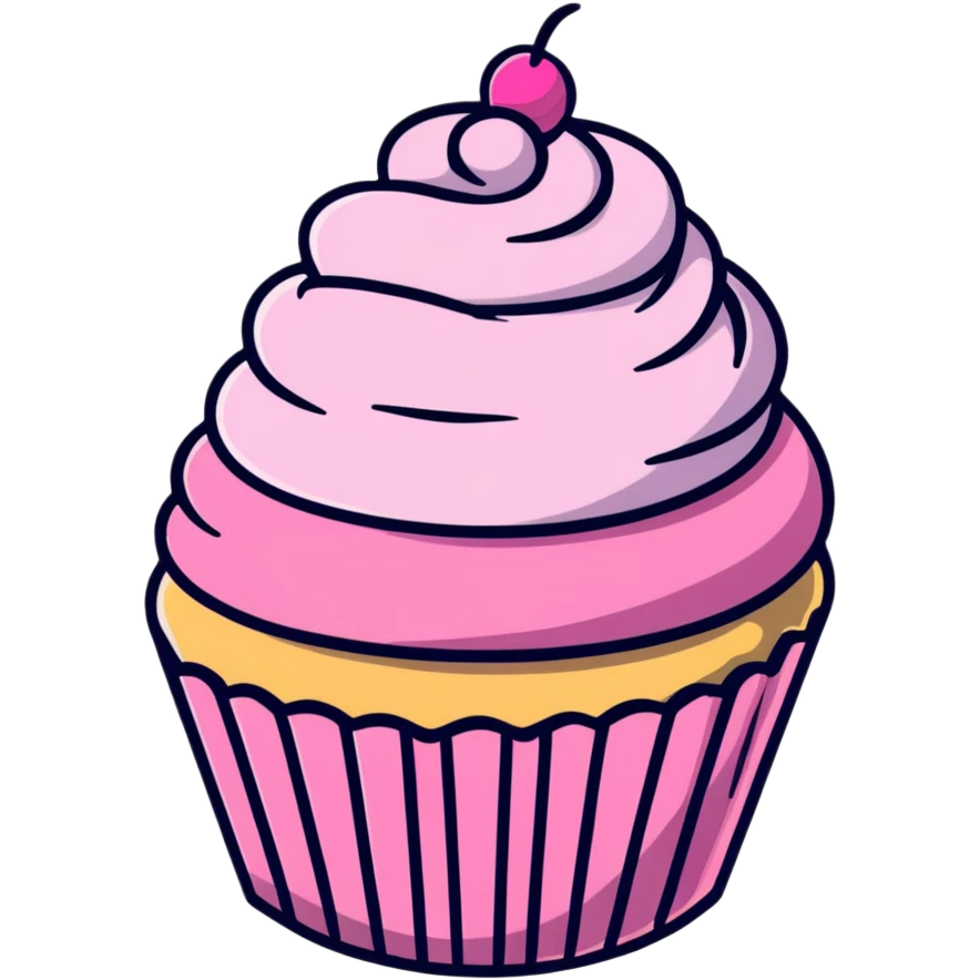 cupcake with pink icing emoji