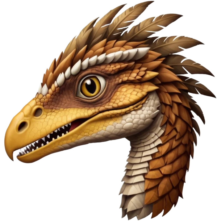 Velociraptor with feathers realistic emoji