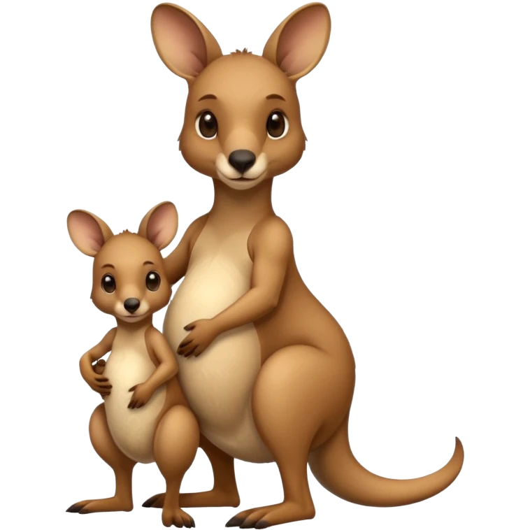 A kangaroo which has its baby kangaroo in its pouch emoji