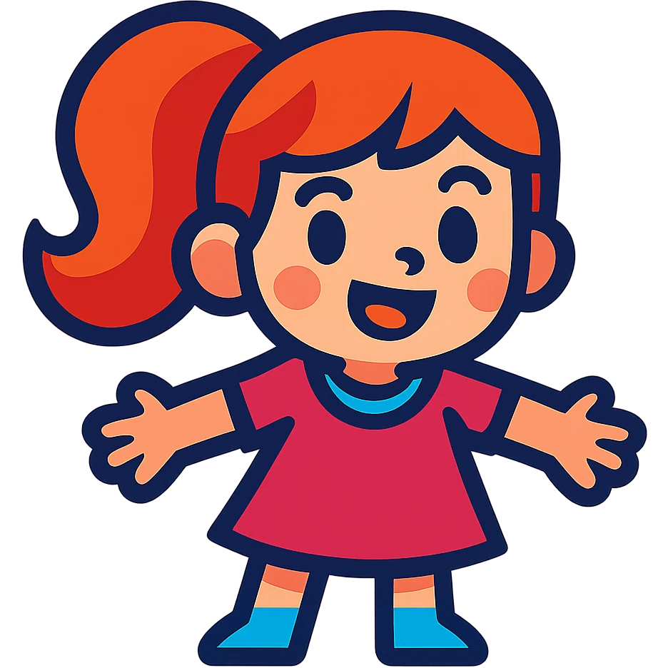 cute girl, vibrant toon style emoji
