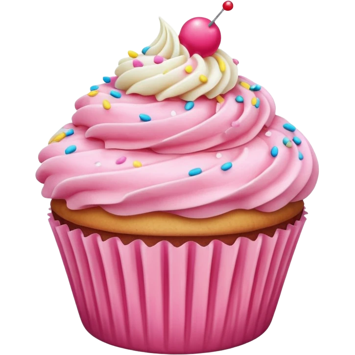 Cupcake with pink icing emoji