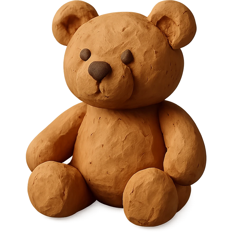 light brown teddy bear, textured and adorable emoji