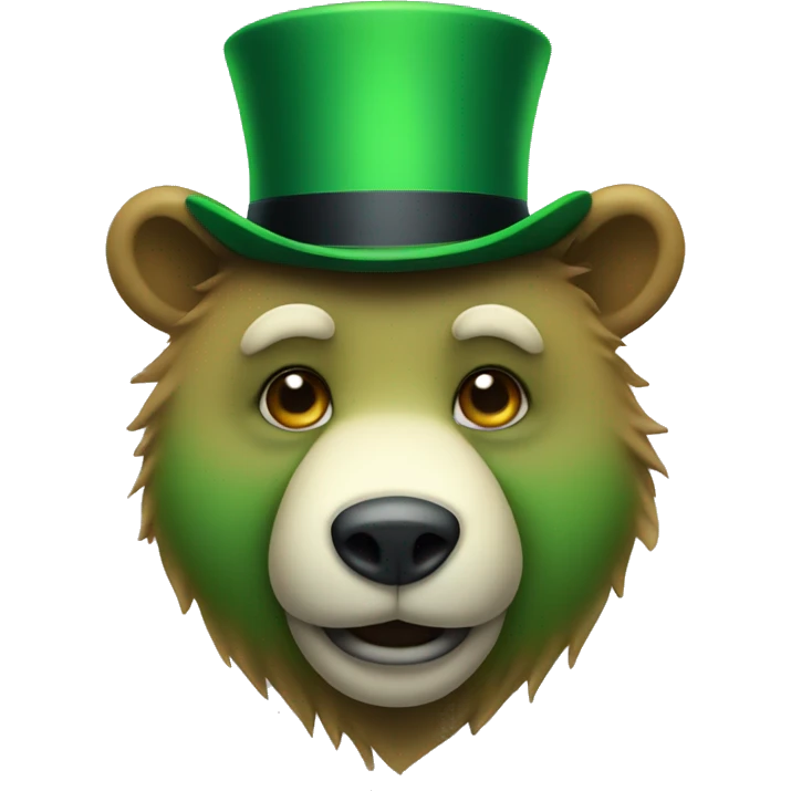 Green bear with top hat emoji