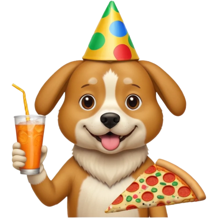 dog theater is really cray cray and is eating pizza with fanta emoji